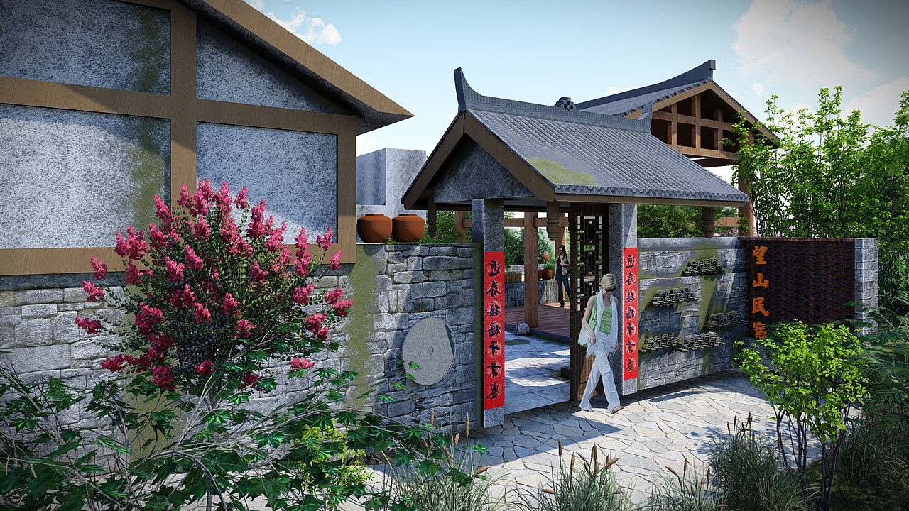 民宿庭院改造（圖ZMTgwMDUyMTI4） - 景觀設(shè)計(jì) - 站酷設(shè)計(jì)師muxin木心原創(chuàng)素材 - 站酷ZCOOL