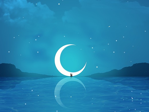 月景插画-创作习作2年前名片平面-品牌2年前祢豆子动漫-单幅漫画2年前