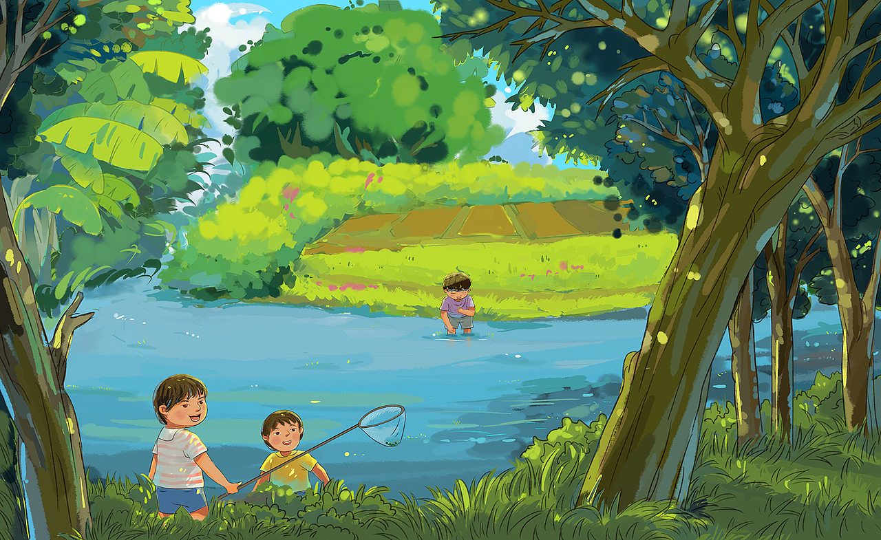 童年.印象|插画|创作习作|田园歌_原创作品-站酷zcool