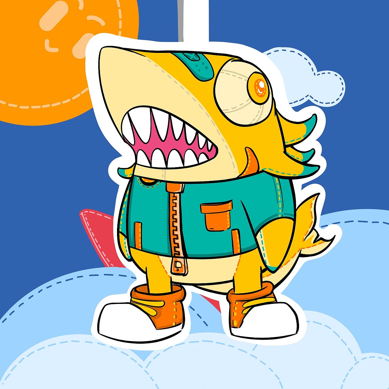 涂鸦鲨鱼人偶（图ZMTc4NTkxNzcy） - 新锐潮流插画 - 站酷设计师YUHZZ原创素材 - 站酷ZCOOL