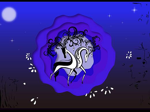 剪纸麋鹿520（个人主页-ZMzU5MzU4ODg=） - 海报 - 站酷设计师七小7丫原创素材 - 站酷ZCOOL