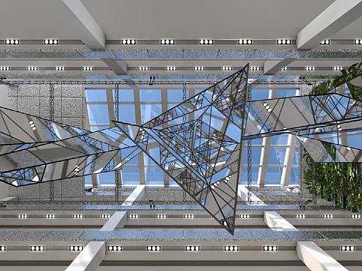 镜面中庭艺术装置