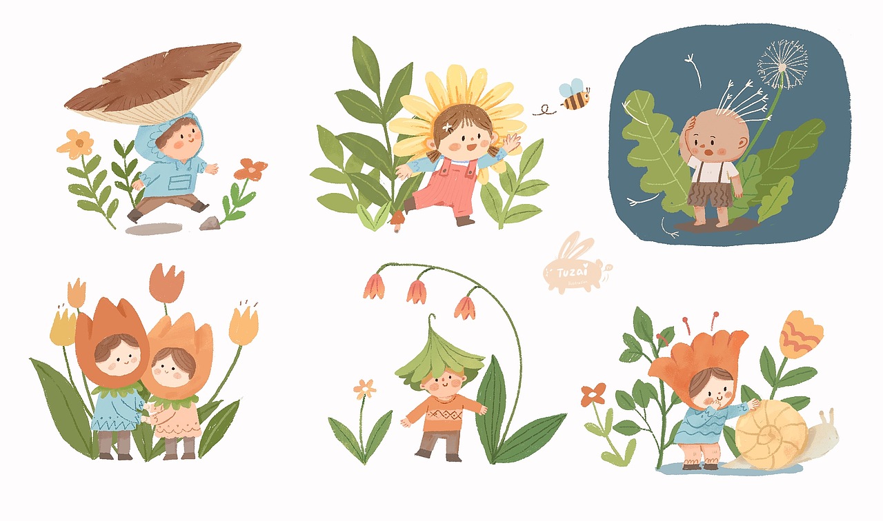 植物宝宝（图ZMjQwNDI4NzI0） - 儿童插画 - 站酷设计师耳朵打结的兔君原创素材 - 站酷ZCOOL