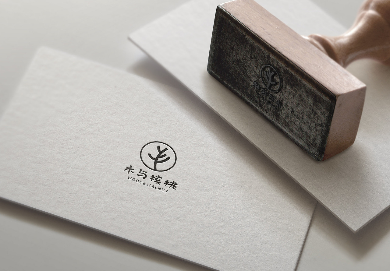 木与核桃床品家居品牌logo设计 树logo设计