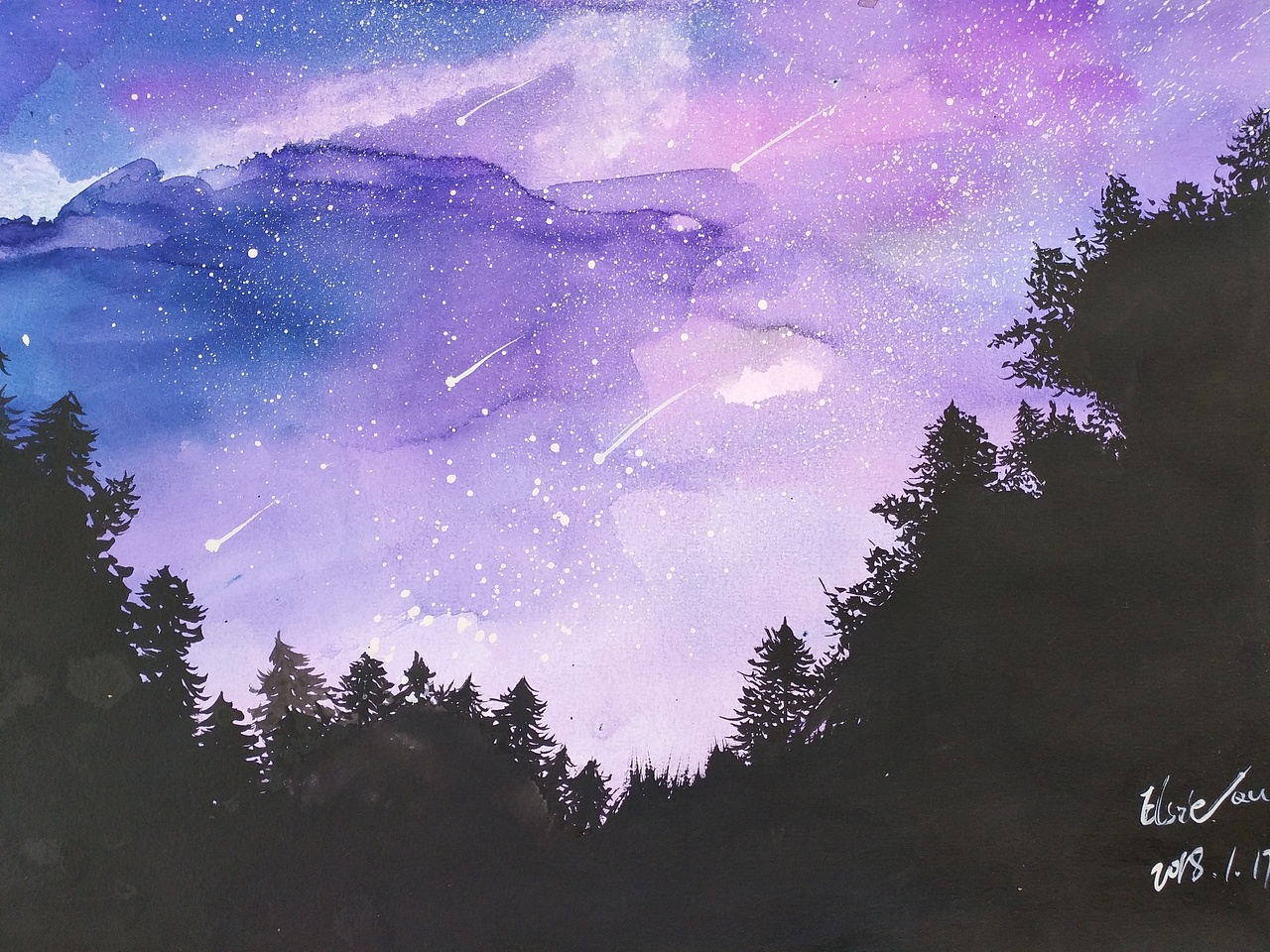 最近喜欢画星空