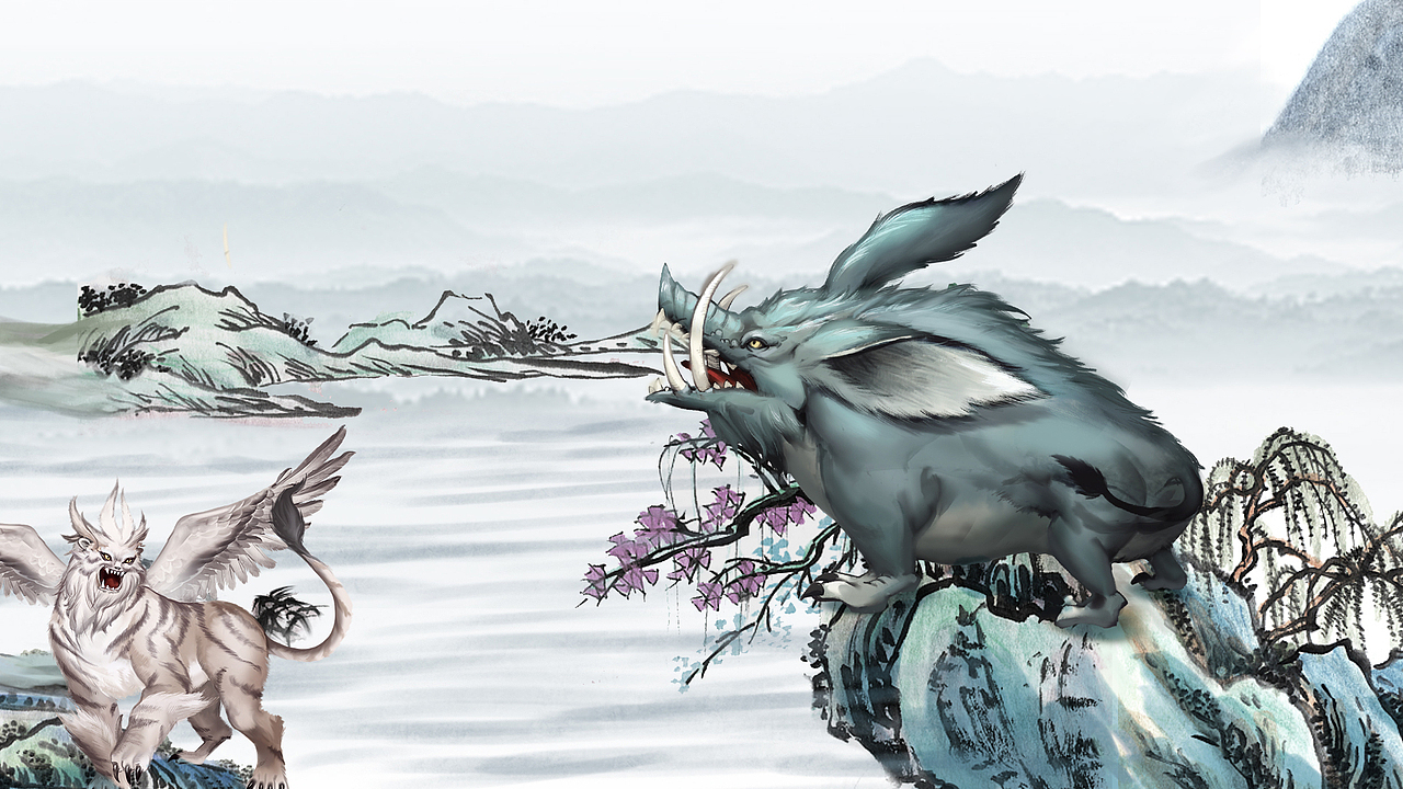 山海经（图ZMjAzNTg5Mzcy） - 商业插画 - 站酷设计师BlingYIN原创素材 - 站酷ZCOOL