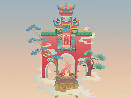 长沙名胜插画