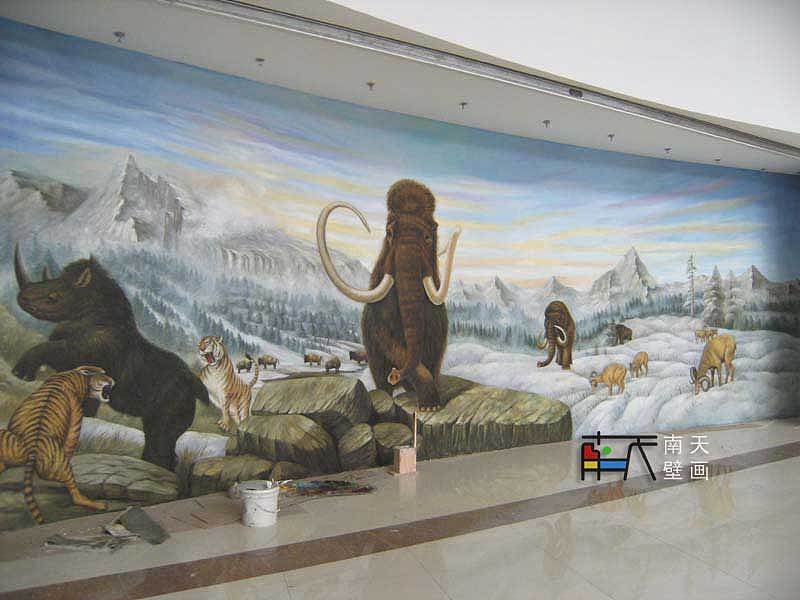 南天壁画出品:内蒙博物馆(远古生物猛兽馆壁画),手绘油画,欧式油画,欧式壁画,壁画工程,古典壁画,3D地画,3D壁画(图ZNjg1ODU2NA==) - 艺术插画 - 站酷设计师艺点画评原创素材 - 站酷ZCOOL