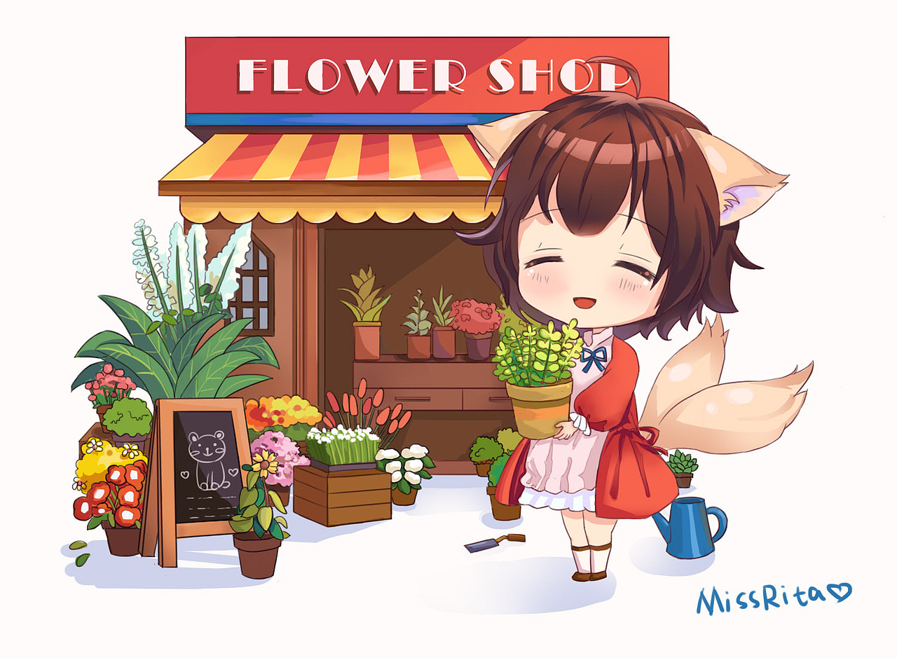 插画练习--《小花店》