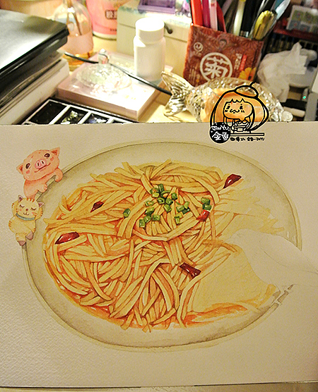 金鱼手绘美食——酸辣土豆丝|插画|商业插画|金鱼酱jinyu - 原创作品
