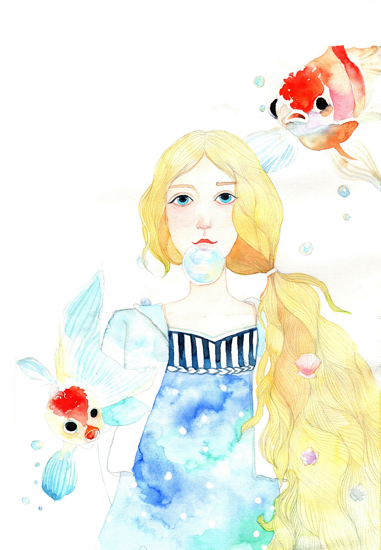 人鱼少女|插画|商业插画|尾生千禧ayi - 原创作品 - 站酷 (zcool)