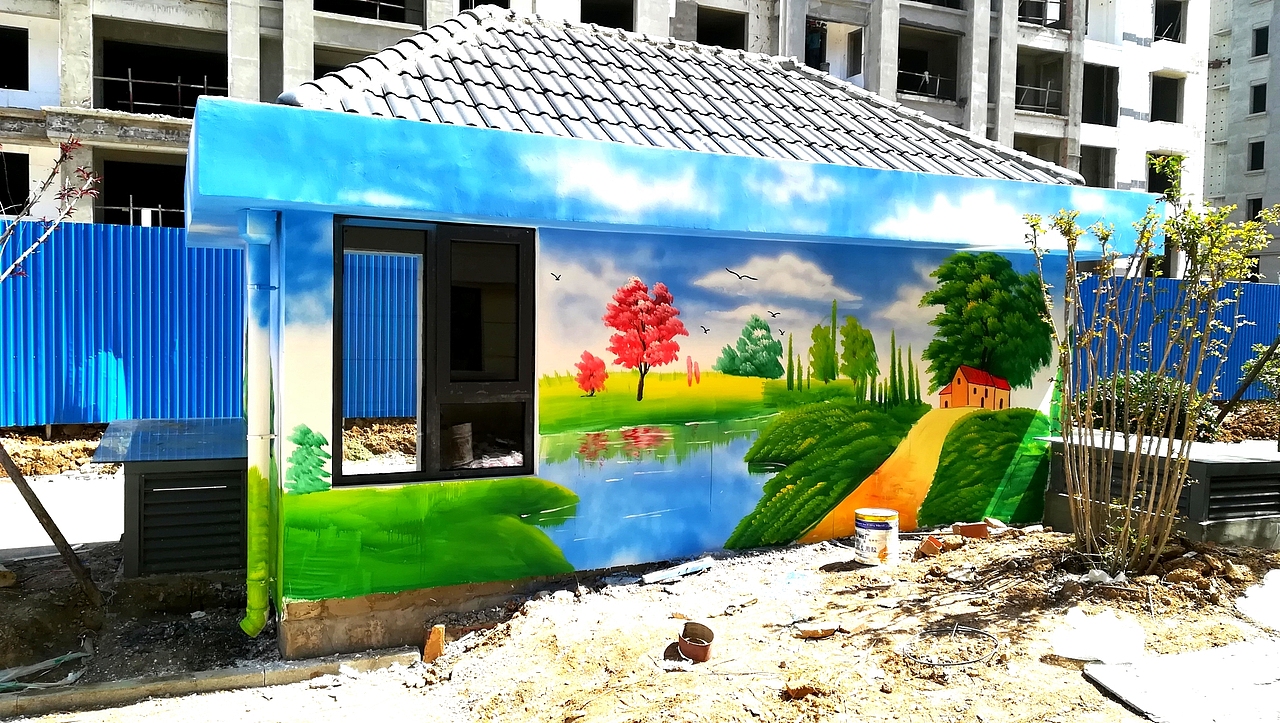 日照文化墙壁画，手绘墙，幼儿园彩绘，墙体彩绘，景观（图ZMjQ0MjQ2NDY0） - 商业插画 - 站酷设计师聚精绘神壁画原创素材 - 站酷ZCOOL