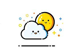sun and cloud mbe风格图标