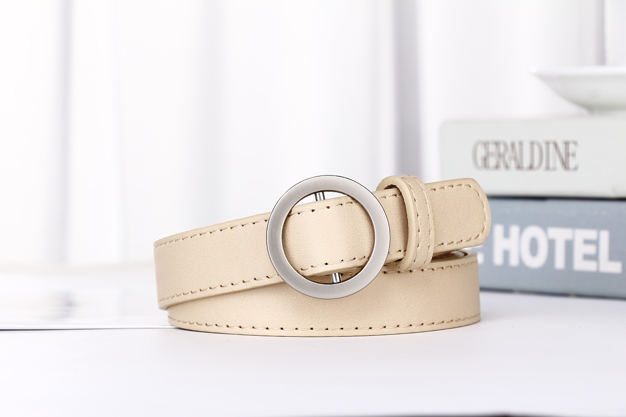 女士腰带圆扣无孔款