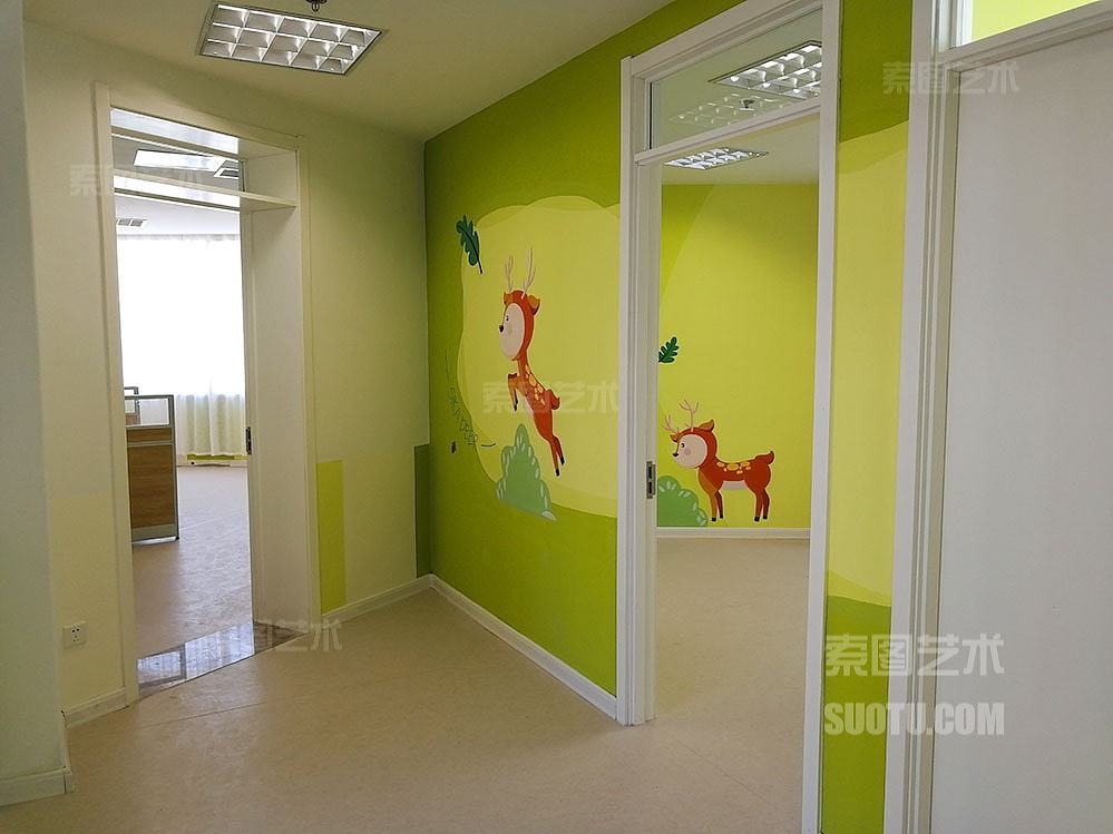 青岛墙体彩绘-学校教育-卡通色块主题（图ZMjY0MDM5NDgw） - 绘画 - 站酷设计师索图雕塑原创素材 - 站酷ZCOOL