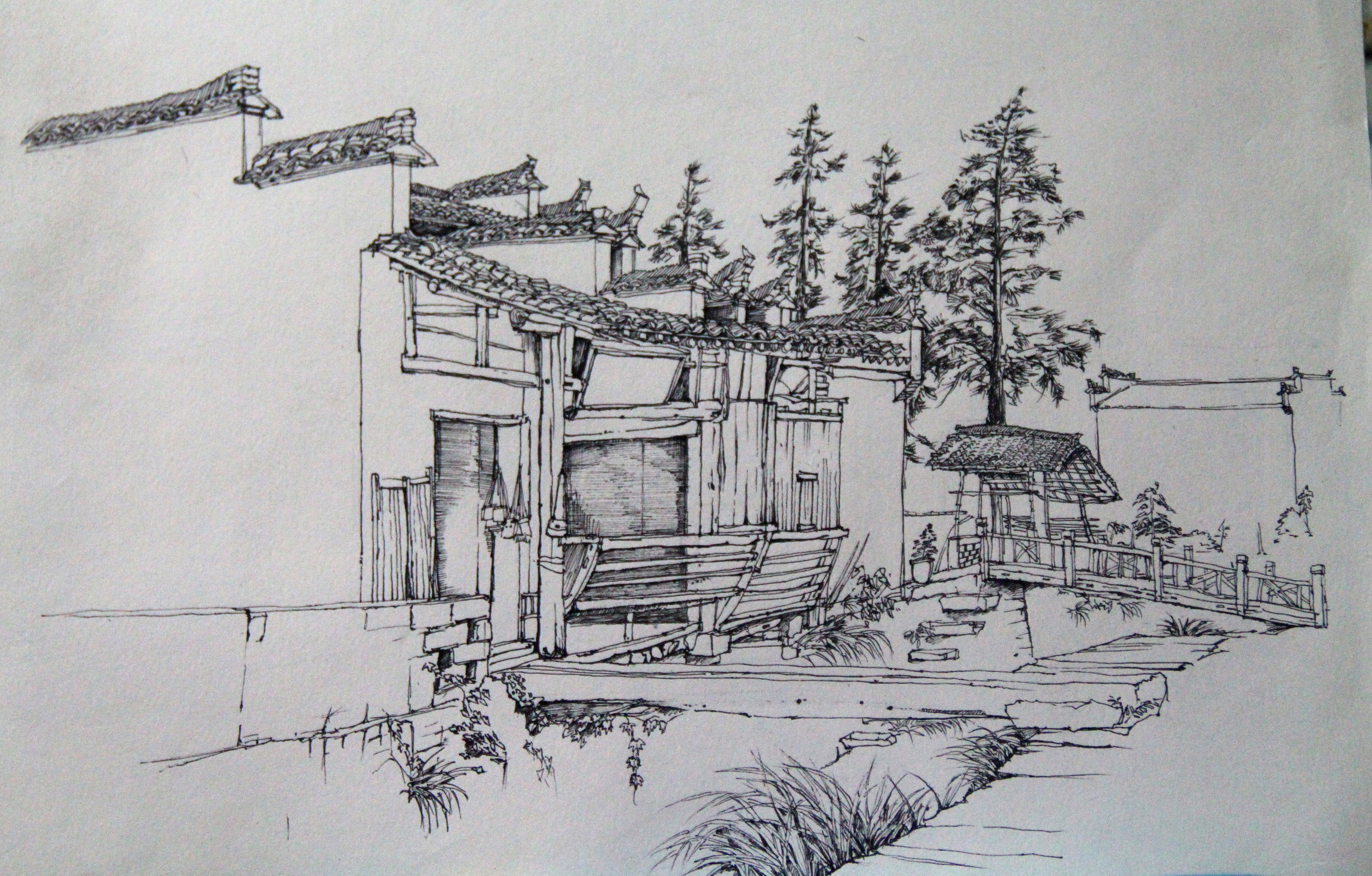 徽派建筑 旅行写生