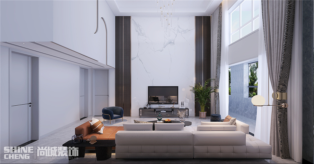 泰安五矿万境水岸206㎡现代风格装修设计效果图案例（图ZMjUxOTY2NTg0） - 家装设计 - 站酷设计师泰安尚城装饰原创素材 - 站酷ZCOOL