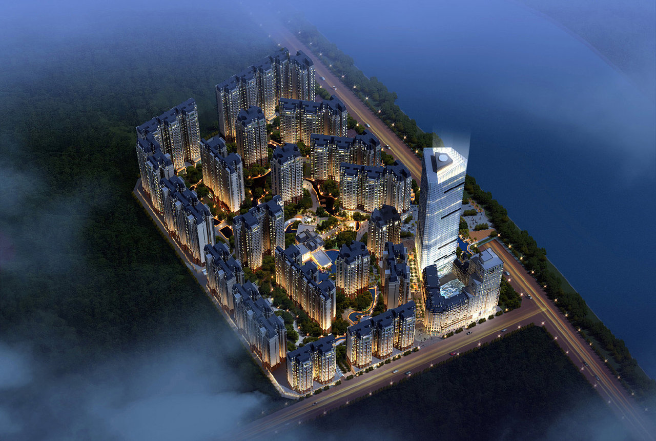 建筑鸟瞰效果图项目