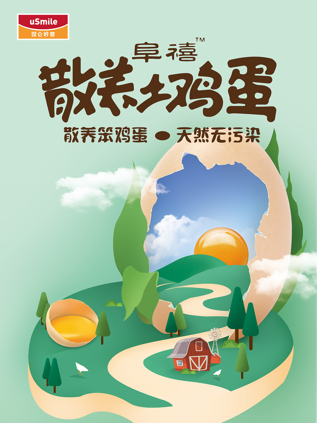 散养土鸡蛋海报