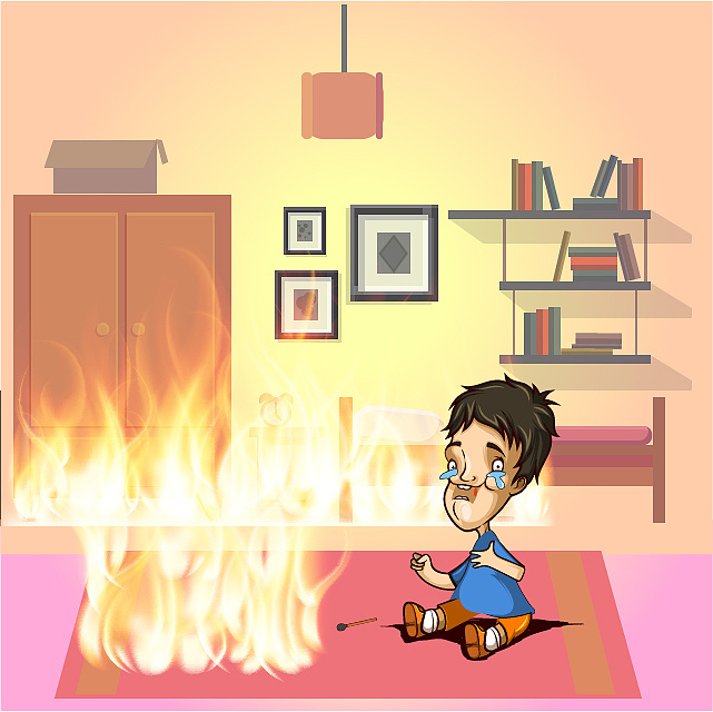 儿童玩火引起的火灾