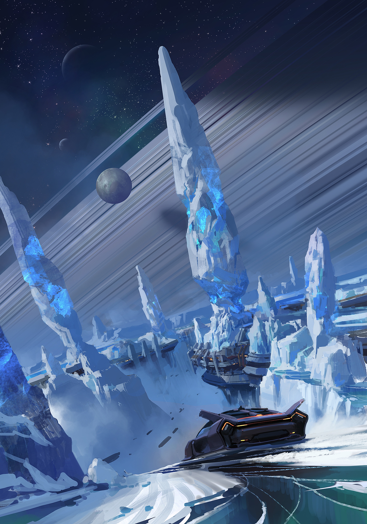 杜震—科幻场景气氛图《极寒之星》步骤