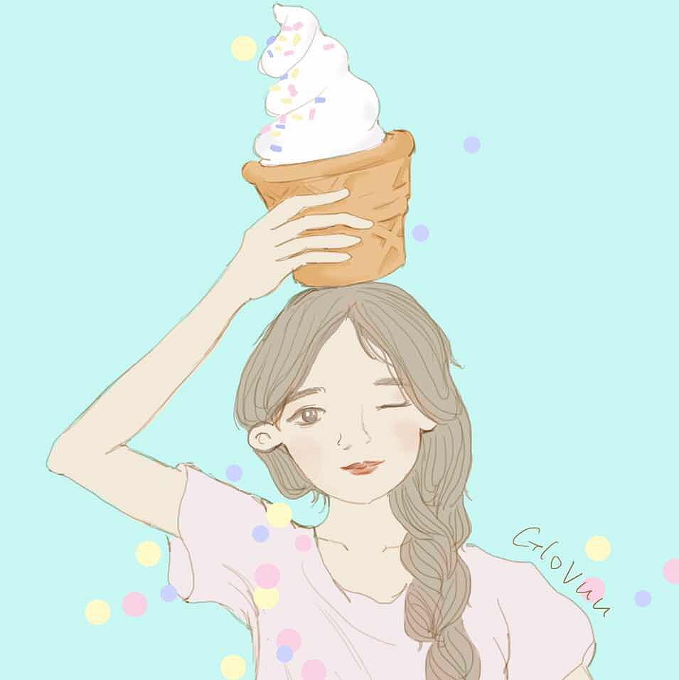 一个冰淇淋少女