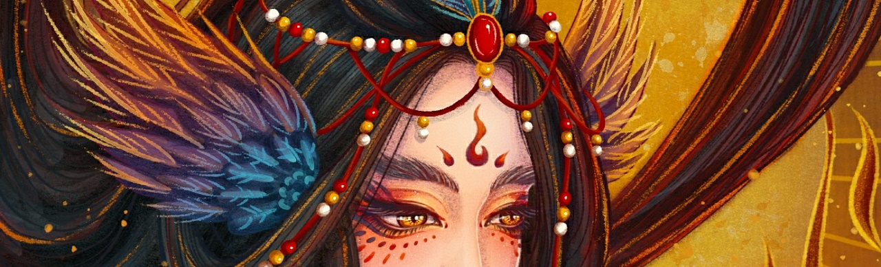 《山海经》系列插画之一,毕方鸟