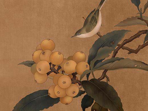 《枇杷绣羽图》临摹（个人主页-ZNTIzNjE5NzI=） - 艺术插画 - 站酷设计师戈多的多原创素材 - 站酷ZCOOL