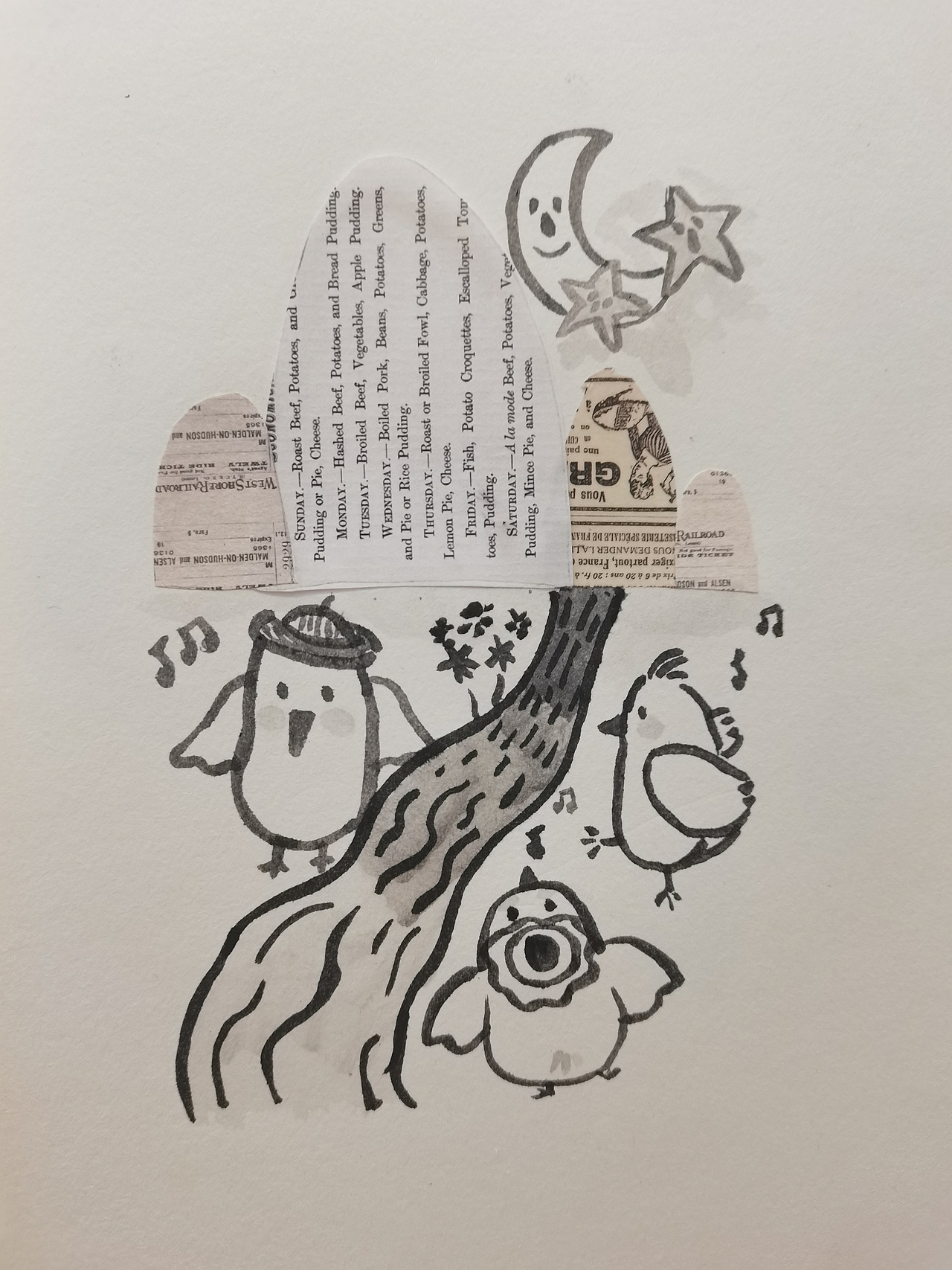 6月30天复古拼贴插画合集