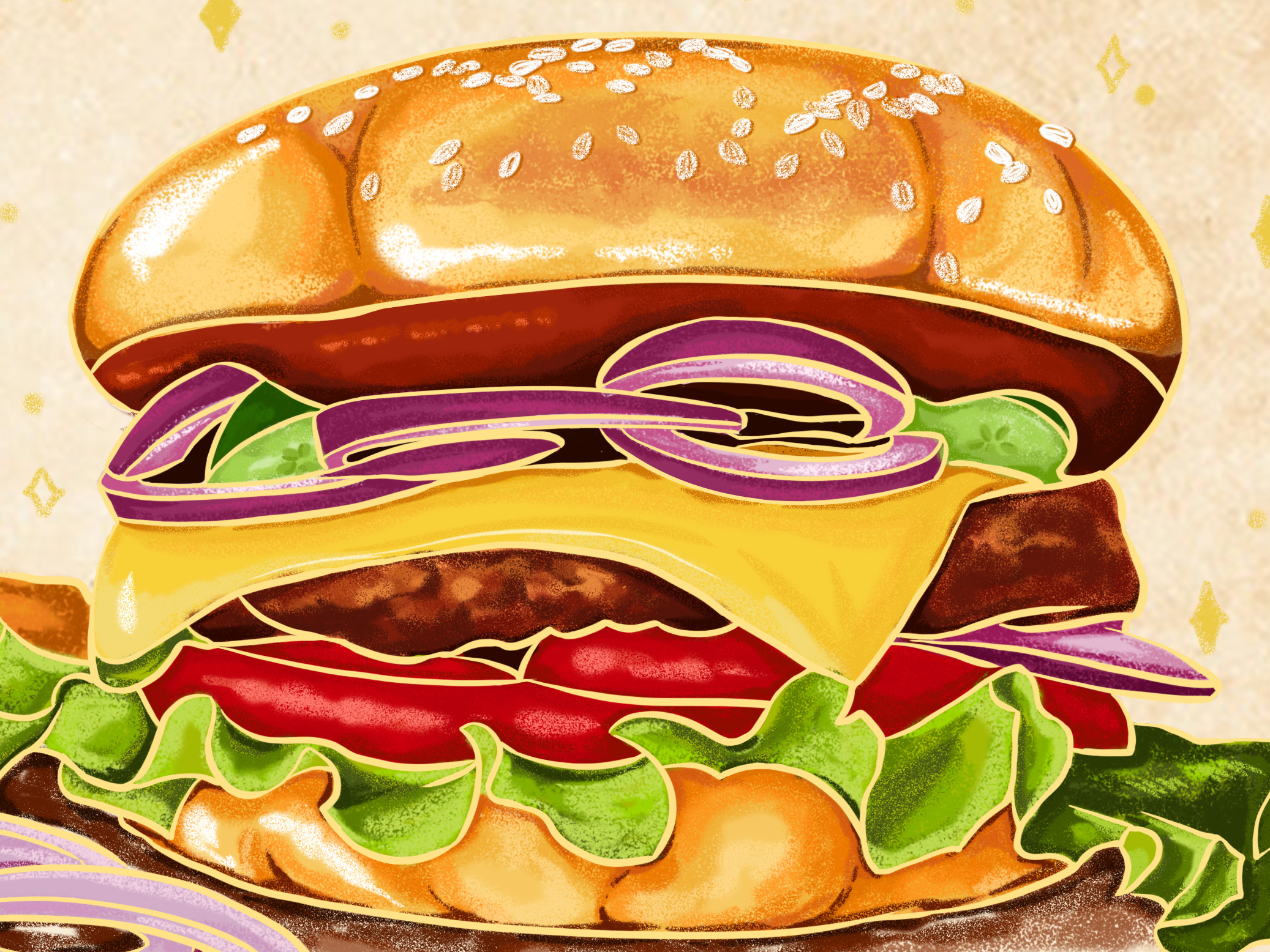 拿着汉堡的厨师卡通素材设计图片素材-编号36449423-图行天下