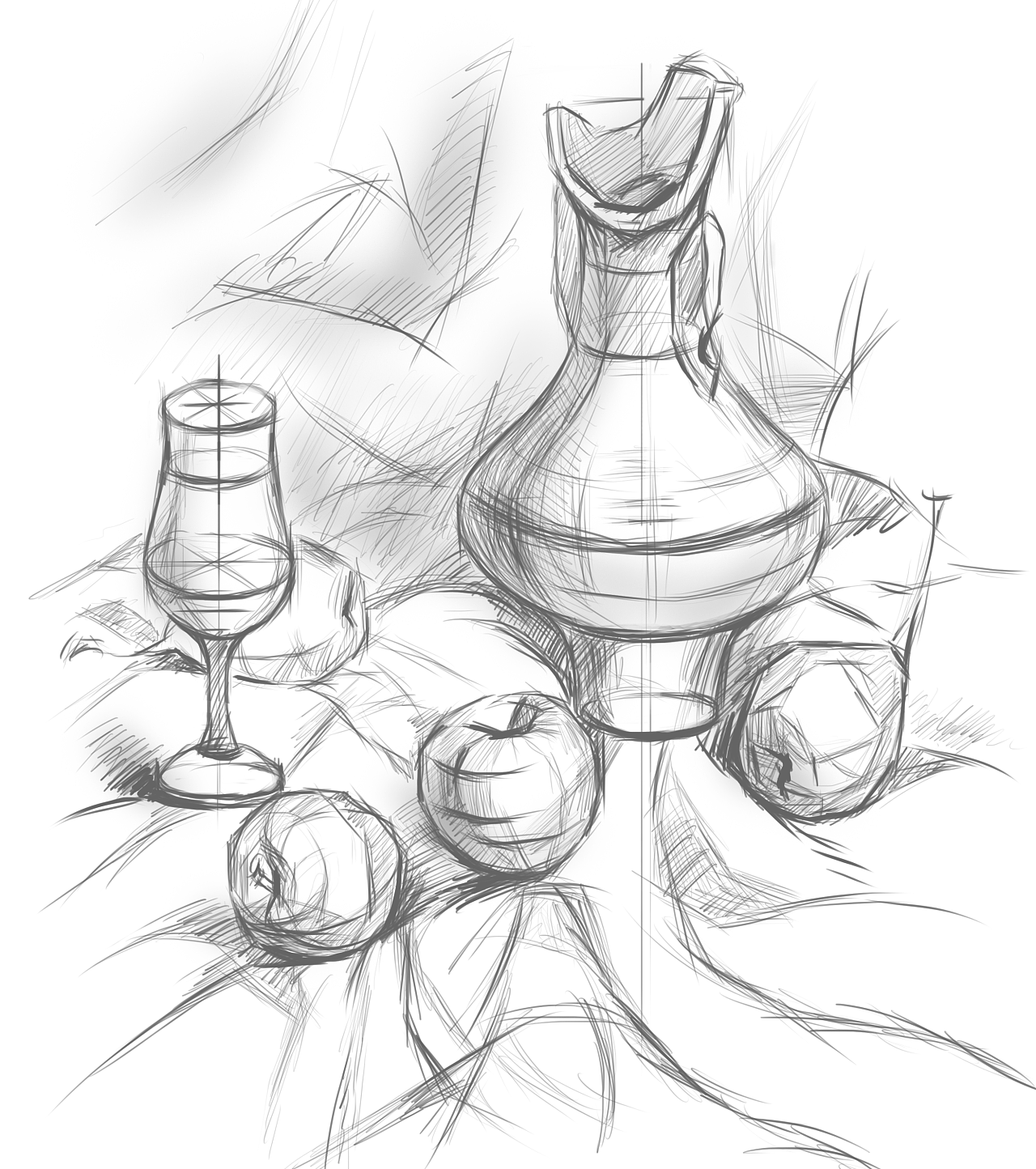 149 1 0 xianshijiayou 长沙  |  设计爱好者 手绘板第一次线稿静物