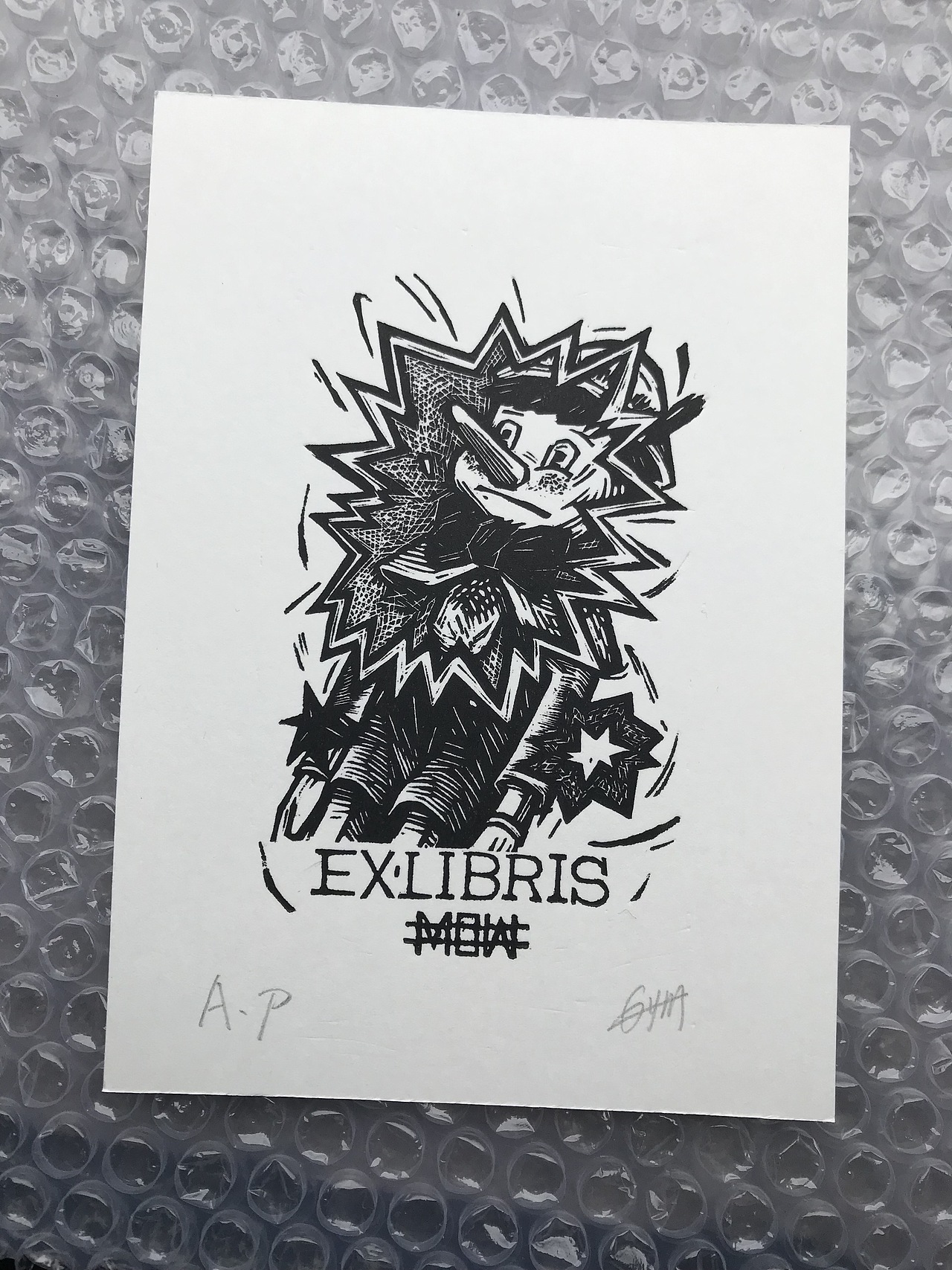 黑白木刻藏书票