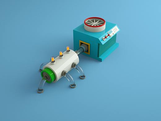 C4D临摹,迷你流水线