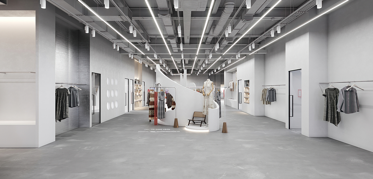 服装办公空间表现