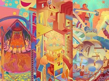 游乐园系列插画