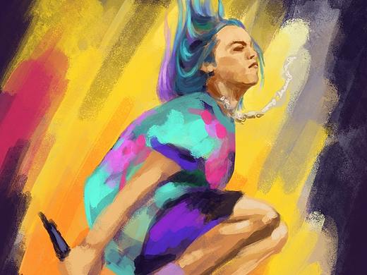 一支鹰格霍/一首Bad Guy/Procreate速涂