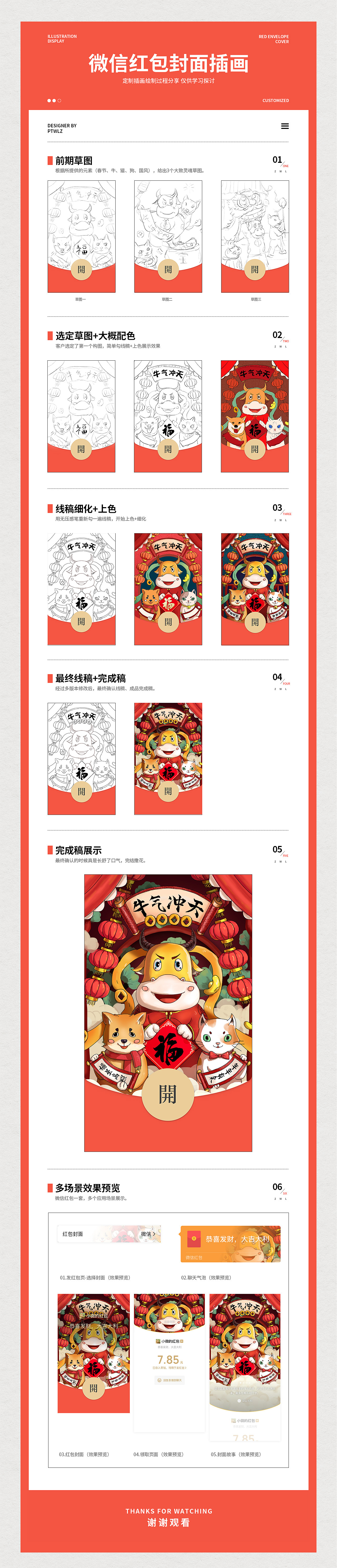 牛年春节微信红包封面，定制插画（图ZMjQwNzkyNzE2） - 商业插画 - 站酷设计师ptwlz尔夜原创素材 - 站酷ZCOOL