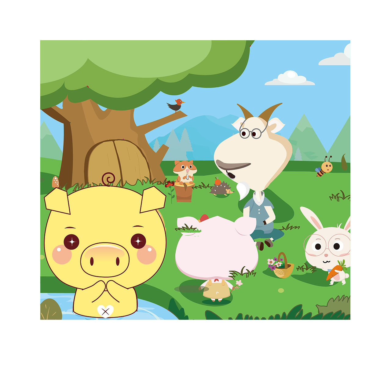 幸福小猪坚强（图ZMjY1ODA5NDQw） - 商业插画 - 站酷设计师良冬然原创素材 - 站酷ZCOOL