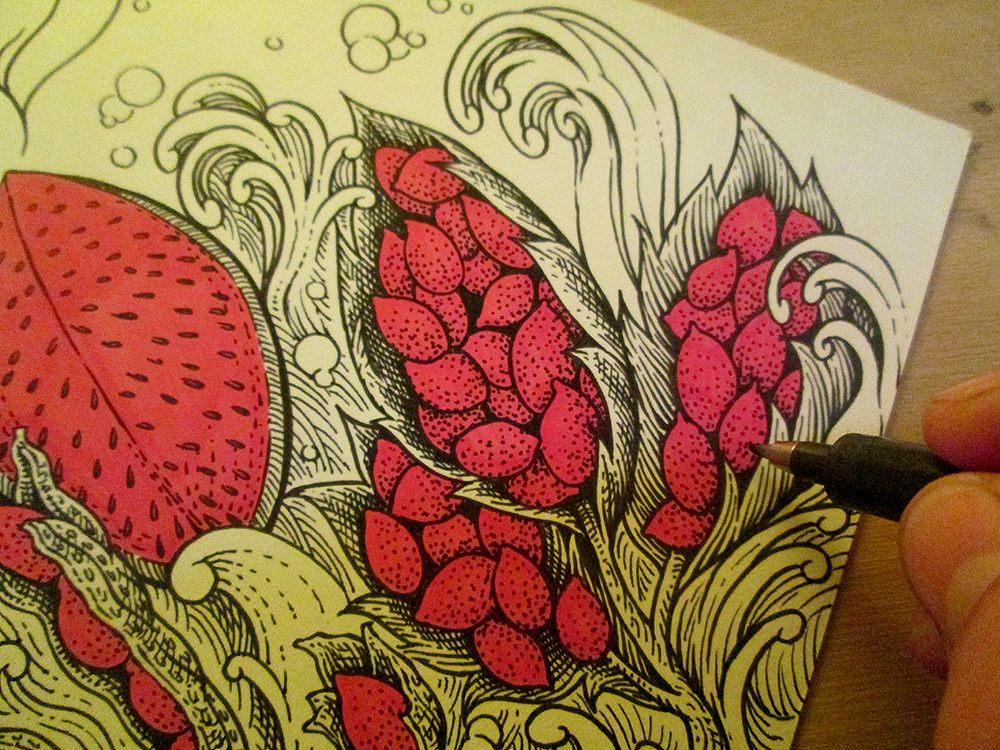 《湖南》 装饰画手绘过程