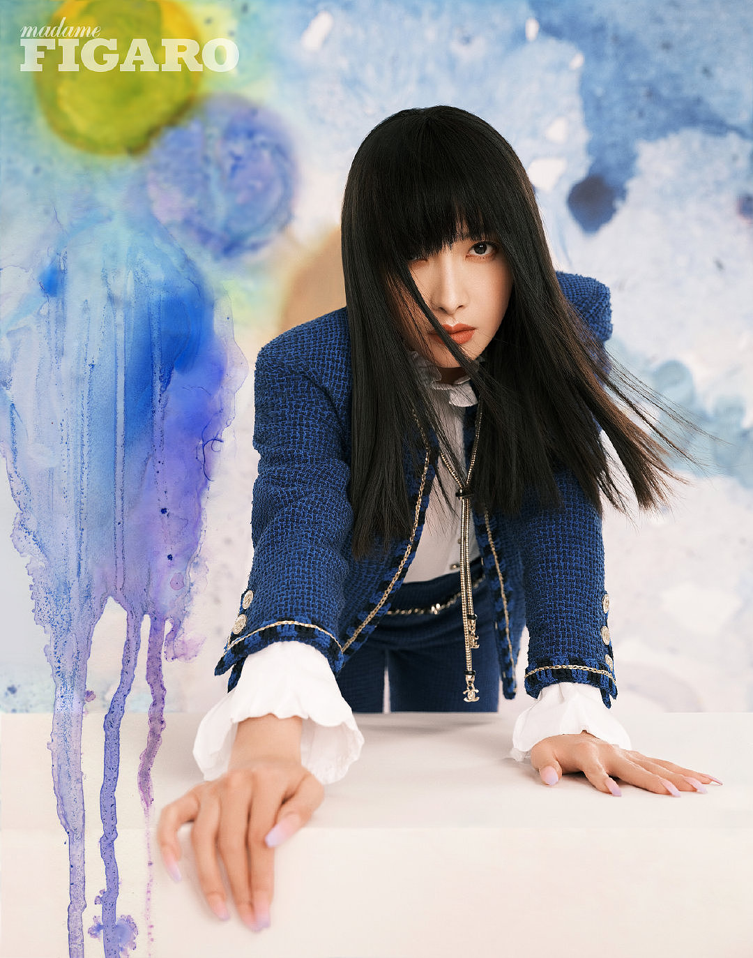 宋茜费加罗四月刊封面 | 金鱼姬水彩美术企划