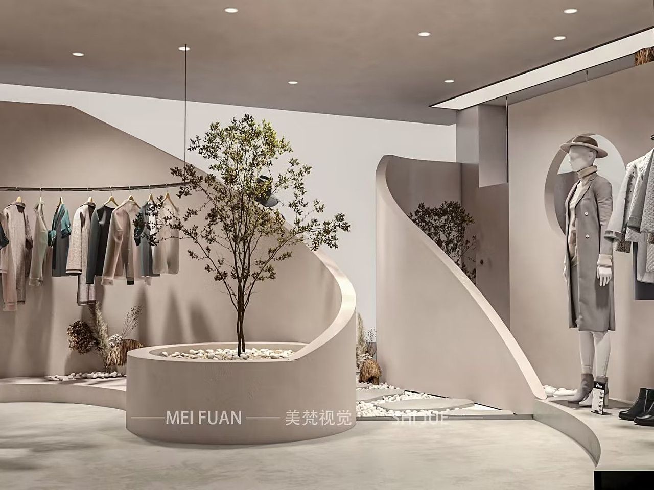 侘寂服装店（图ZMzI1Njc5ODEy） - 商业空间设计 - 站酷设计师卓尚表现设计原创素材 - 站酷ZCOOL