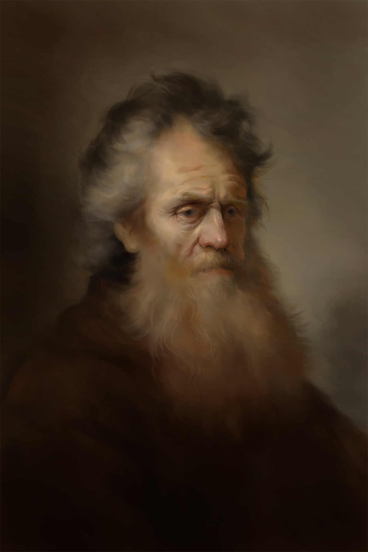 臨倫勃朗（圖ZMTgzNzE5Nzgw） - 繪畫 - 站酷設(shè)計師凱撒梵原創(chuàng)素材 - 站酷ZCOOL