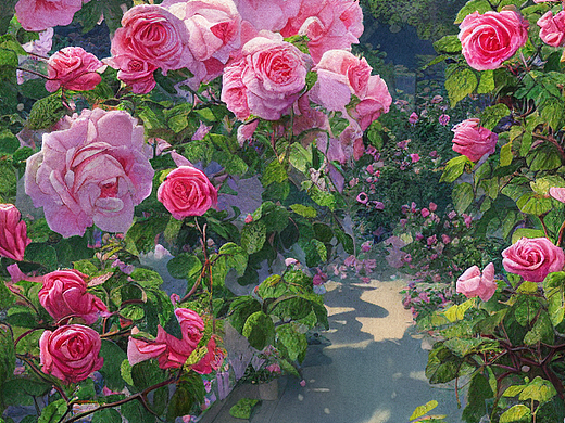 #AI創(chuàng)作實驗室#玫瑰花園（個人主頁-ZNjIzMzU3NzY=） - AI作品 - 站酷設(shè)計師劉汐原創(chuàng)素材 - 站酷ZCOOL