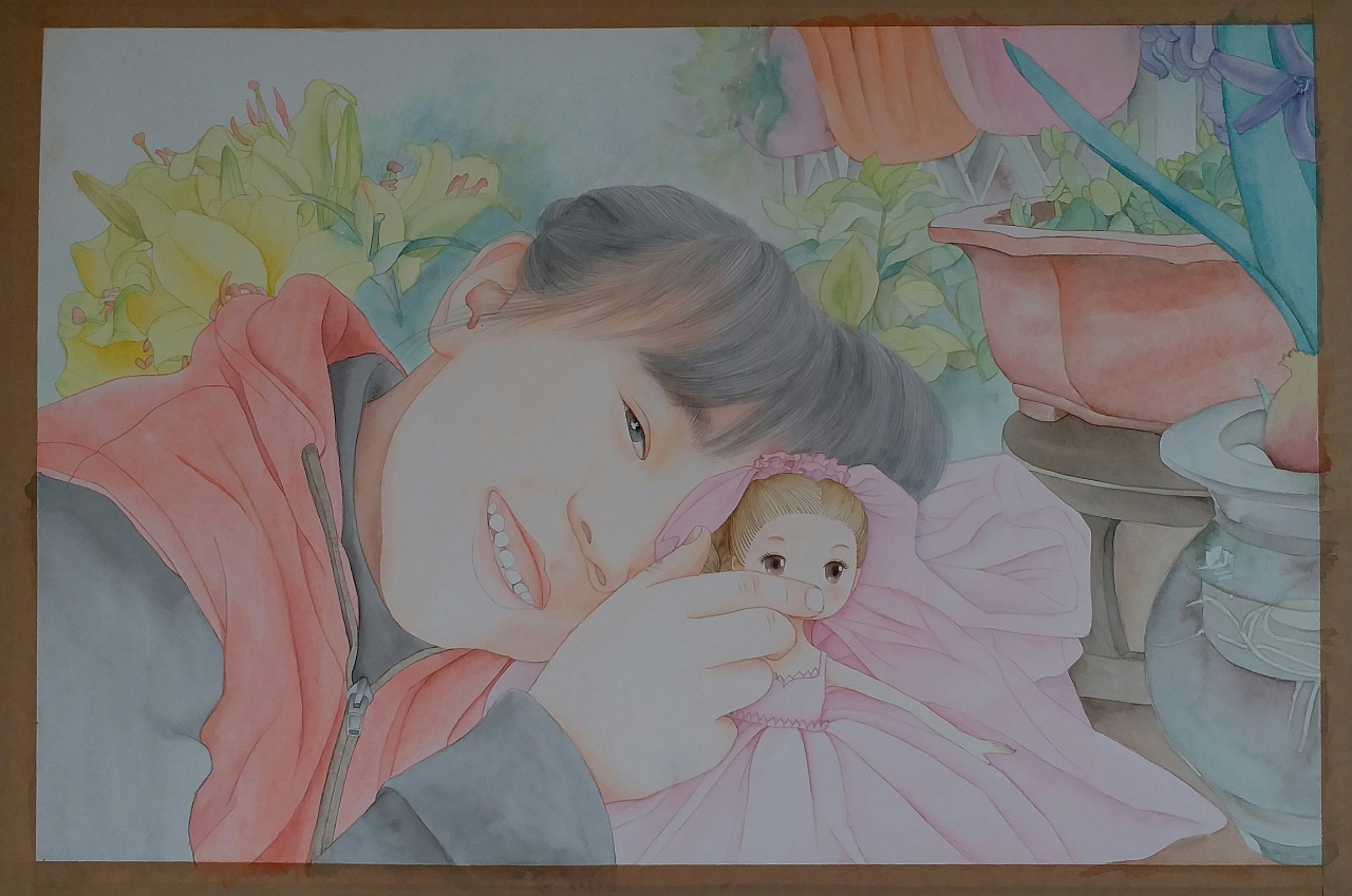 《吾家有女初成长》原创水彩绘画---五岁半