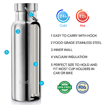 电商亚马逊不锈钢保温杯水杯精修产品图