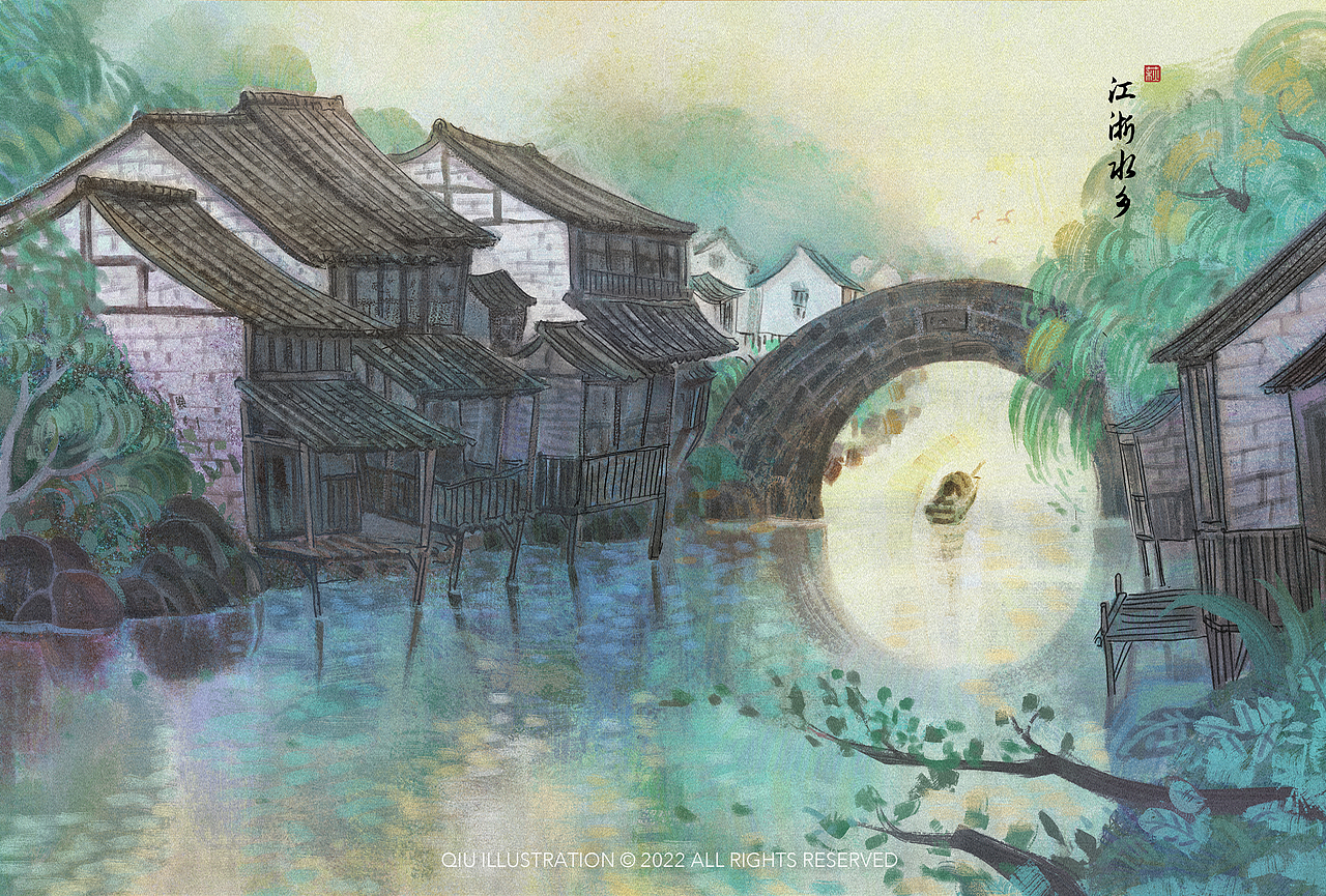 一组中国风景（图ZMzA4MDA3ODY0） - 商业插画 - 站酷设计师千章之萩原创素材 - 站酷ZCOOL