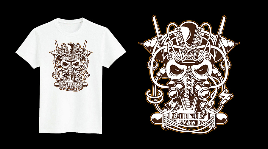 skull illustration-矢量插画