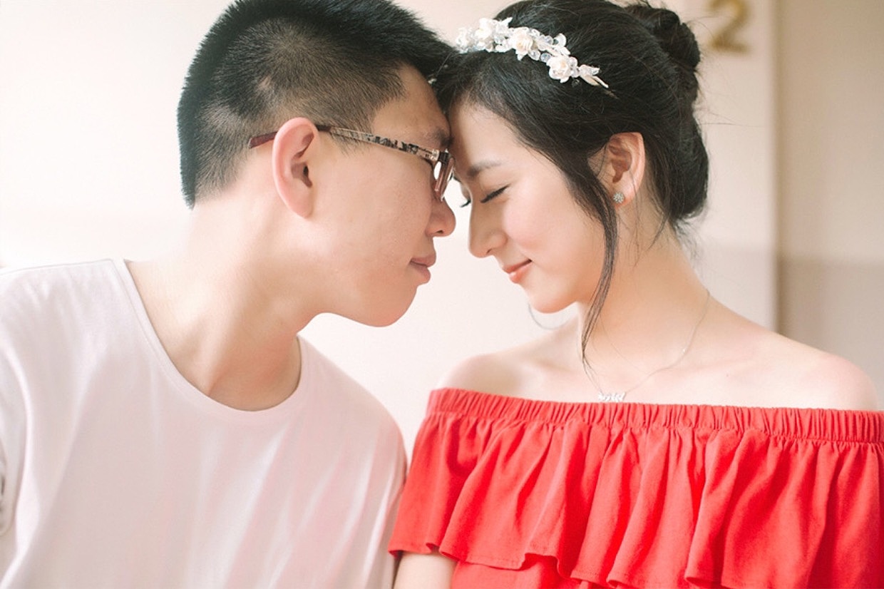 结婚照插画练习《阿毛》