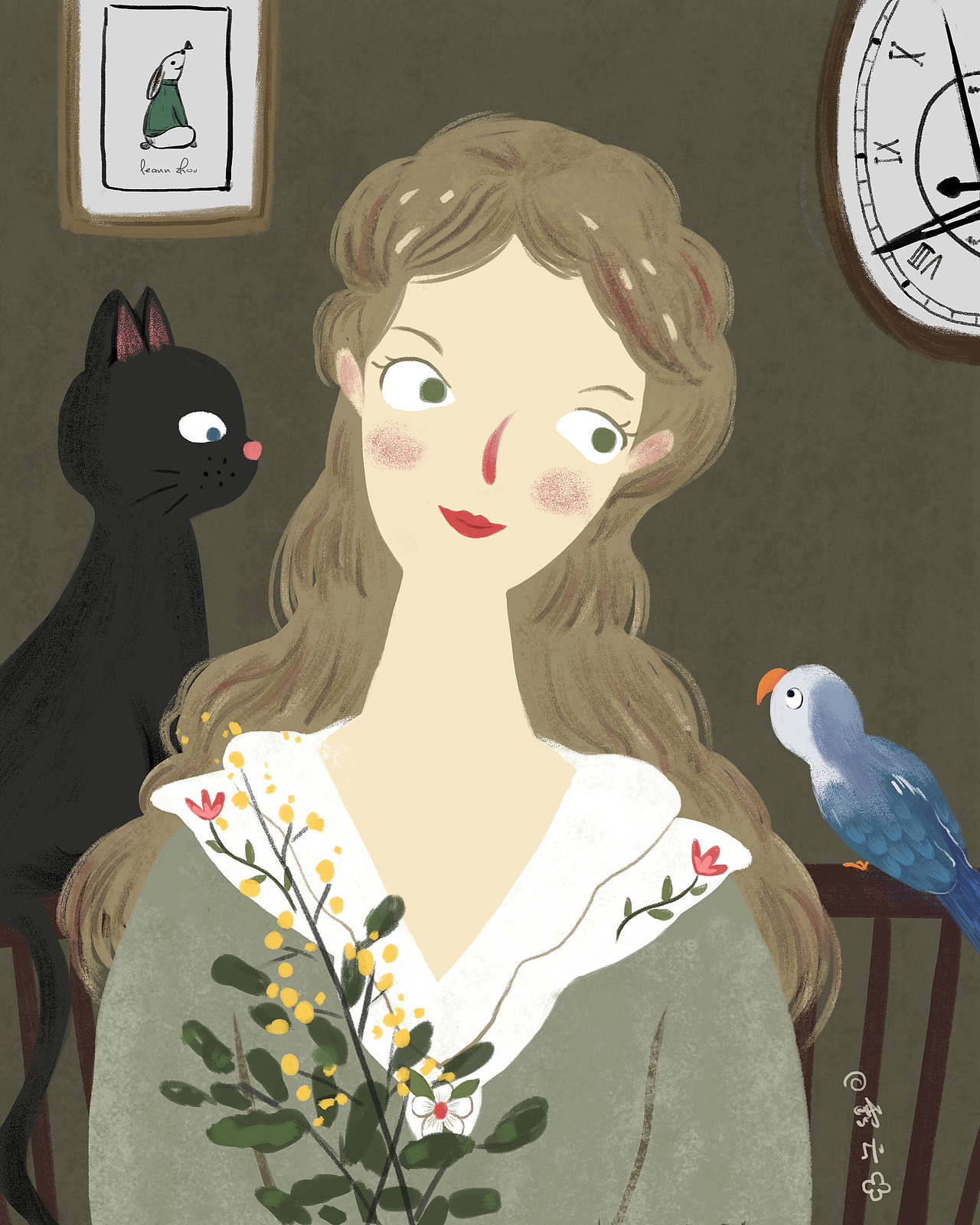 绿衣少女（图ZMTMzMDY1NDky） - 创作习作 - 站酷设计师露云原创素材 - 站酷ZCOOL