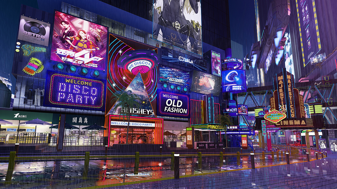 赛博朋克商业街区